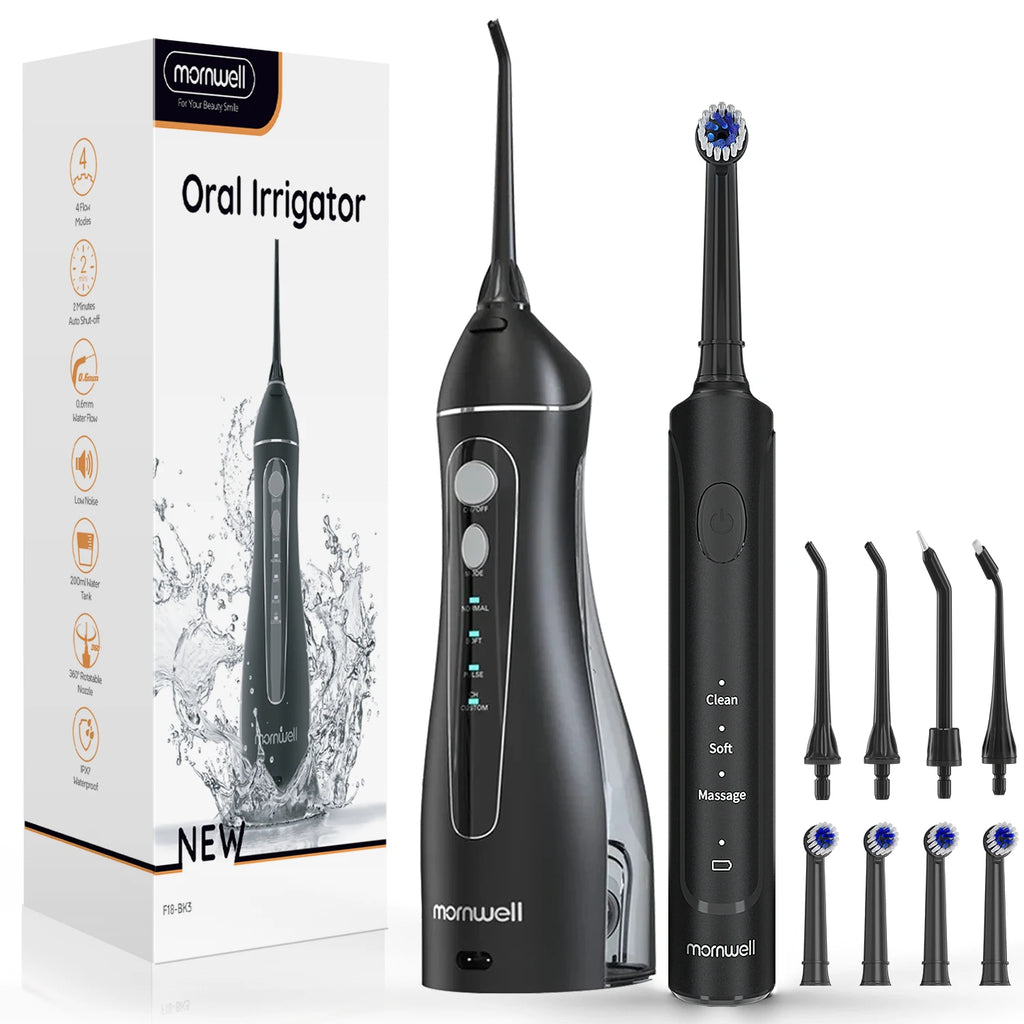 Electric Water Flosser and Rechargeable Toothbrush Set