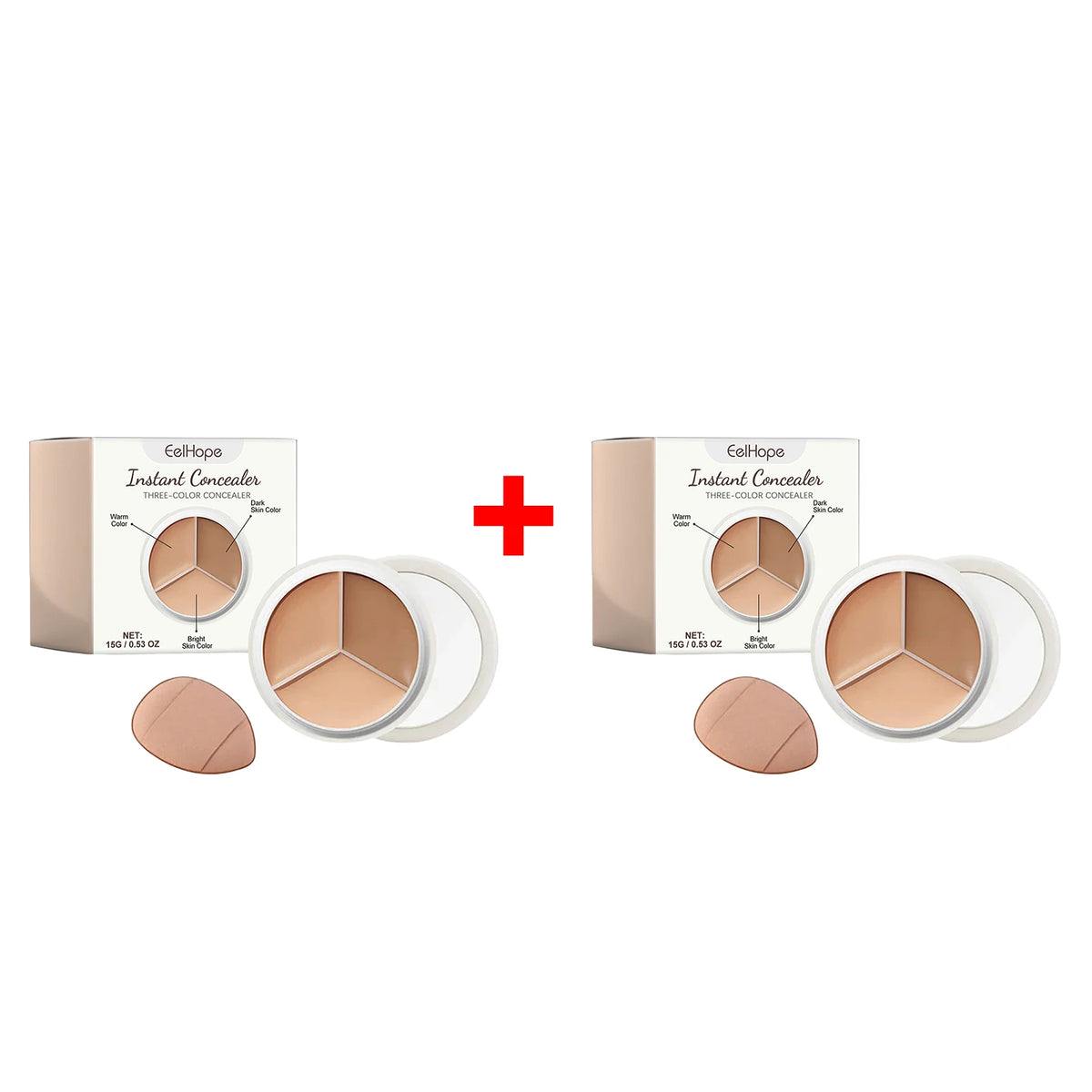 3-Color Cream Concealer Palette for Flawless Face Coverage