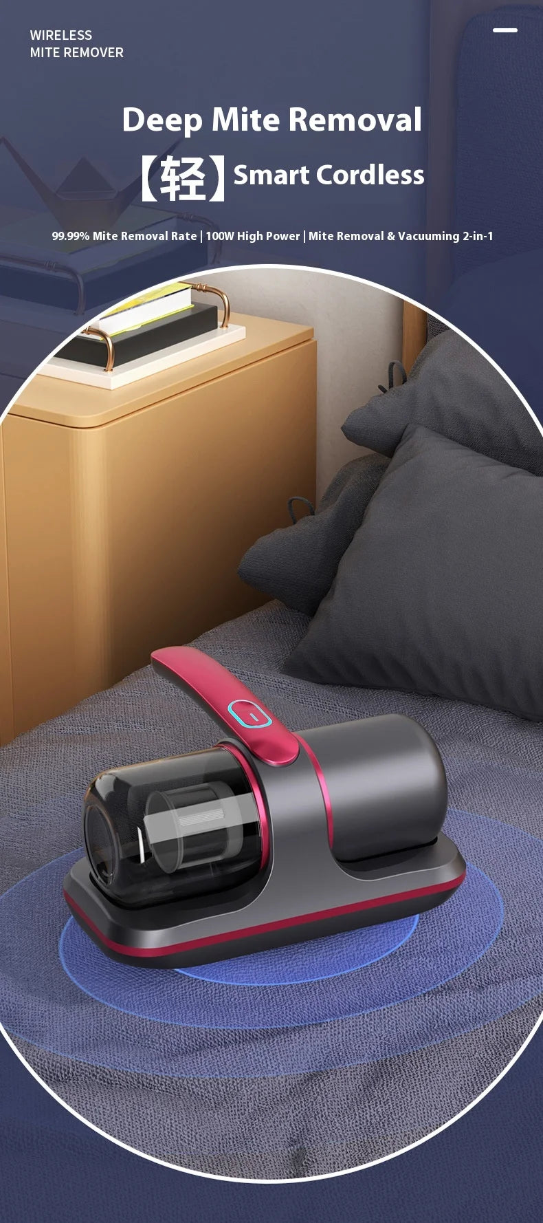 Wireless Handheld Mattress Vacuum and Mite Remover - 7