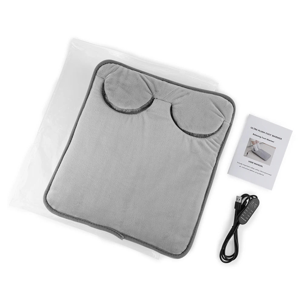 USB Heated Foot Warmer with Adjustable Temperature and Timer - 16