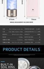 Portable Hydrogen Water Ionizer Bottle