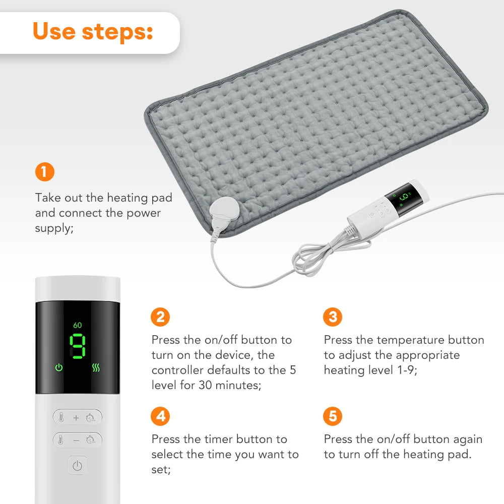 Electric Heating Pad for Pain Relief and Body Warming