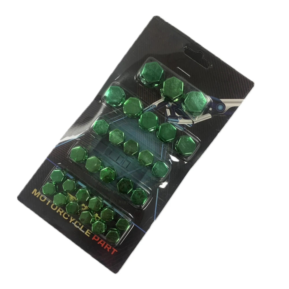 30-Piece Colorful Motorcycle Screw Nut Covers