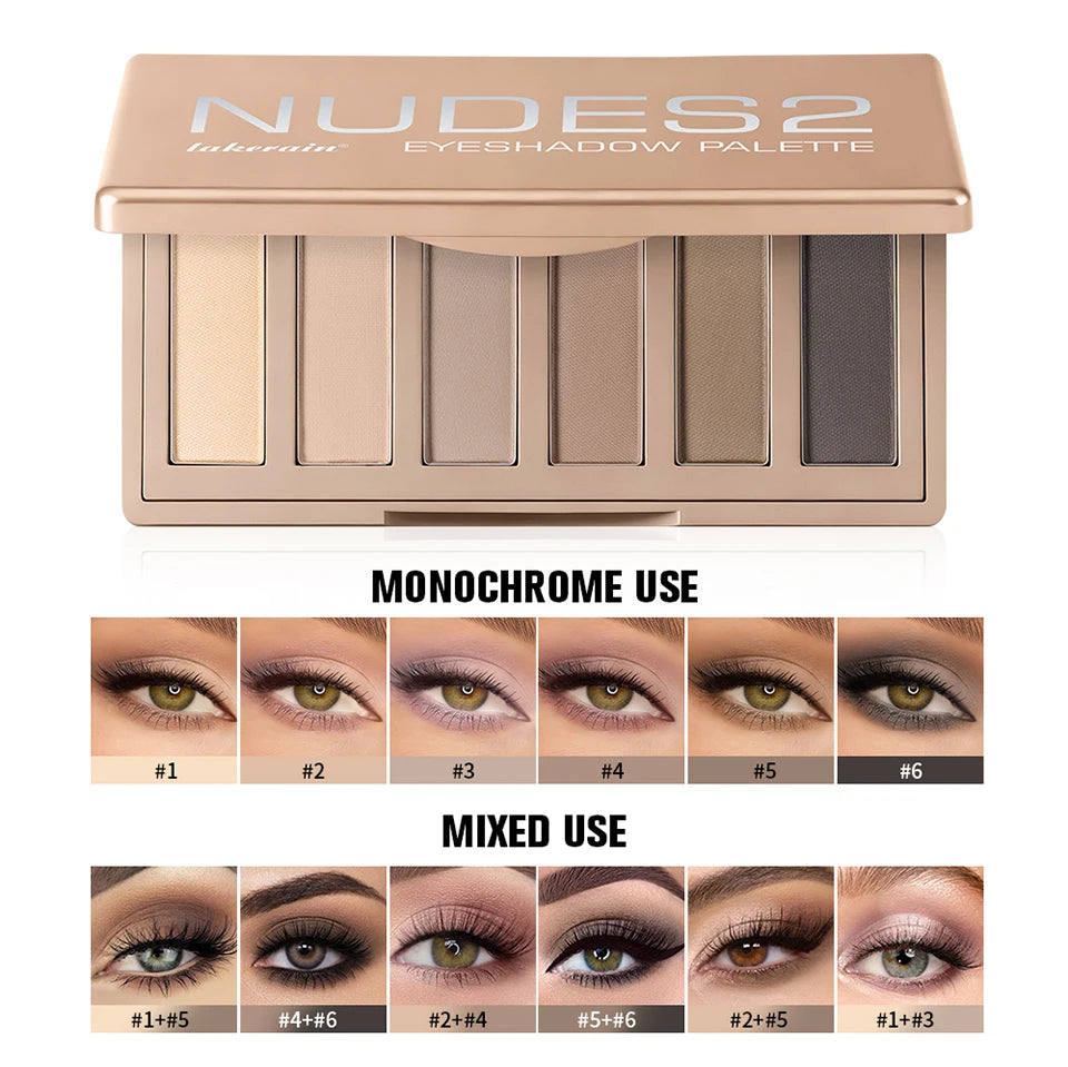 6-Color Matte Eyeshadow Palette with Brush Set