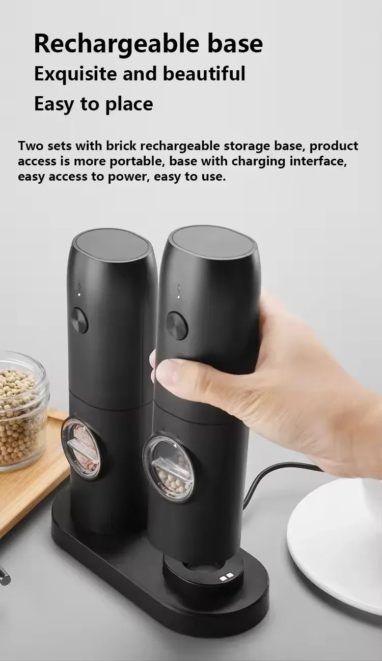 Electric Automatic Salt and Pepper Grinder with LED Light - 16