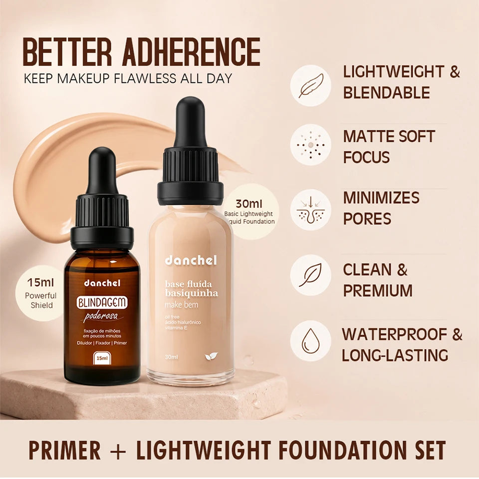 Liquid Foundation and Primer Makeup Set