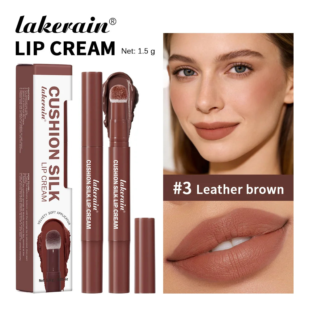 2-in-1 Waterproof Lip Cream and Blush with Air Cushion Applicator