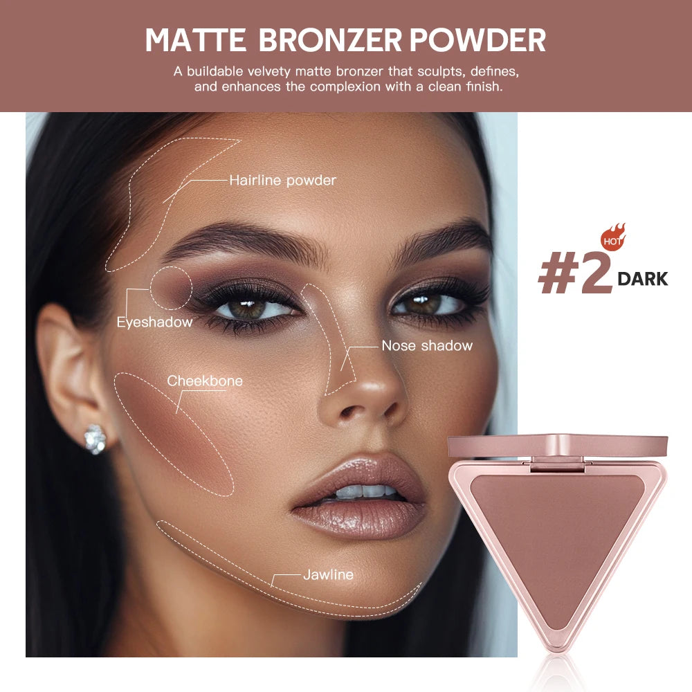 Matte Bronzer Powder for Face Contouring