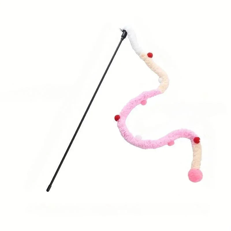 Interactive Plush Cat Teaser Wand Toy - 13