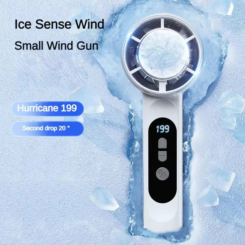 Rechargeable Handheld Turbo Fan with Ice Cooling Technology - 4