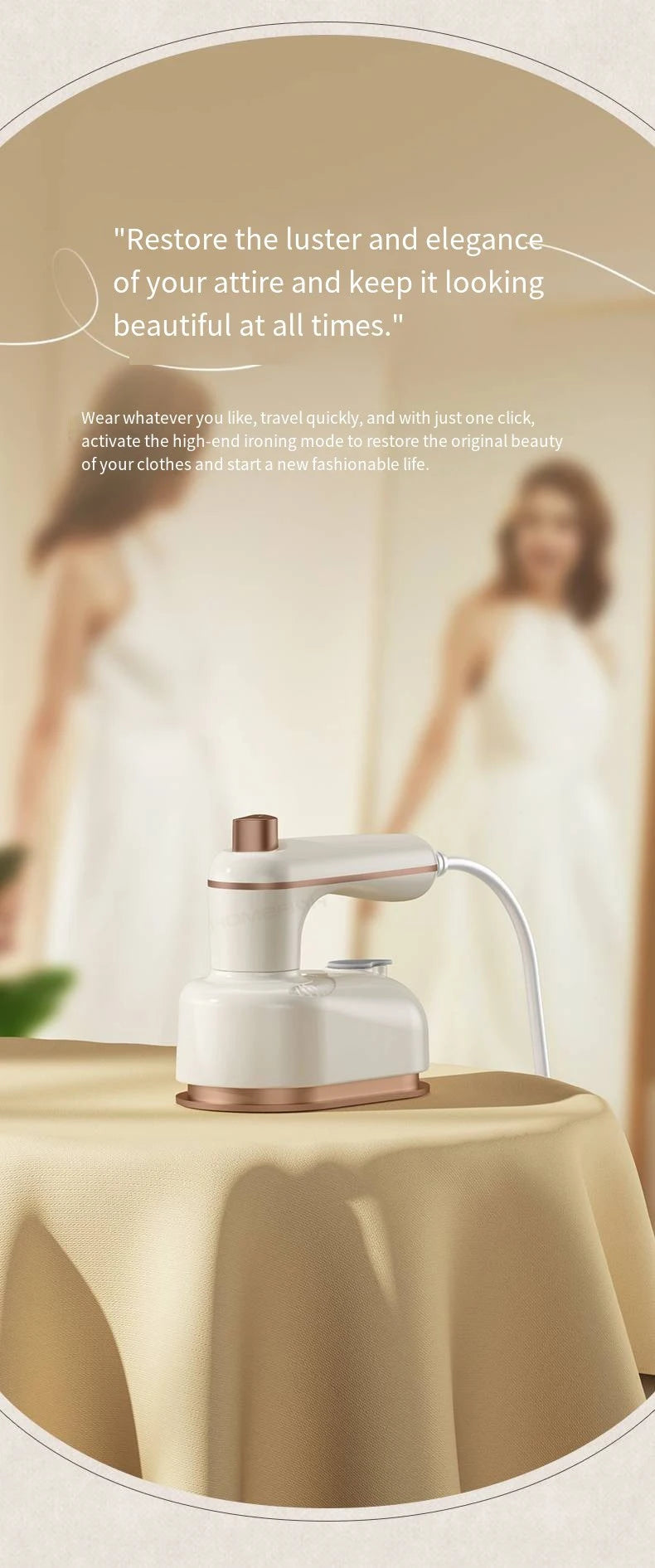 Portable Mini Rotating Electric Steam Iron for Travel