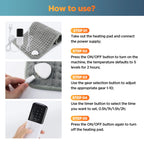Electric Heating Pad for Pain Relief and Warmth