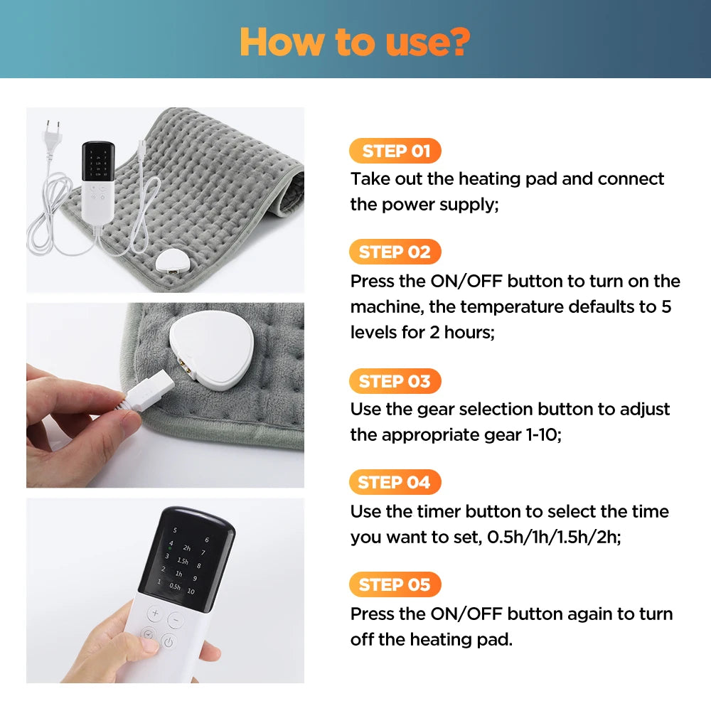 Electric Heating Pad for Pain Relief and Warmth