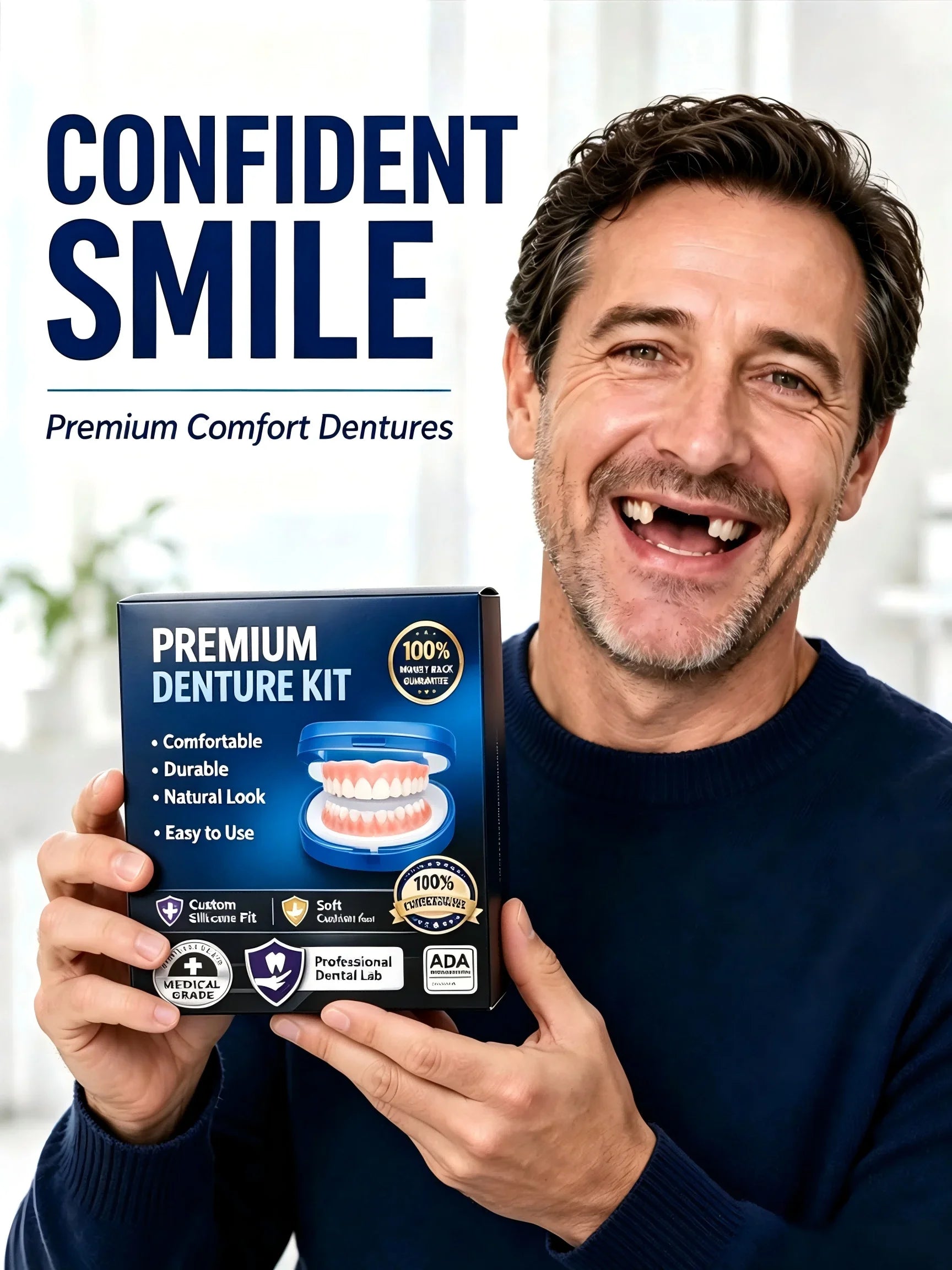 Temporary Silicone Cosmetic Denture Kit for Natural Smile - 10