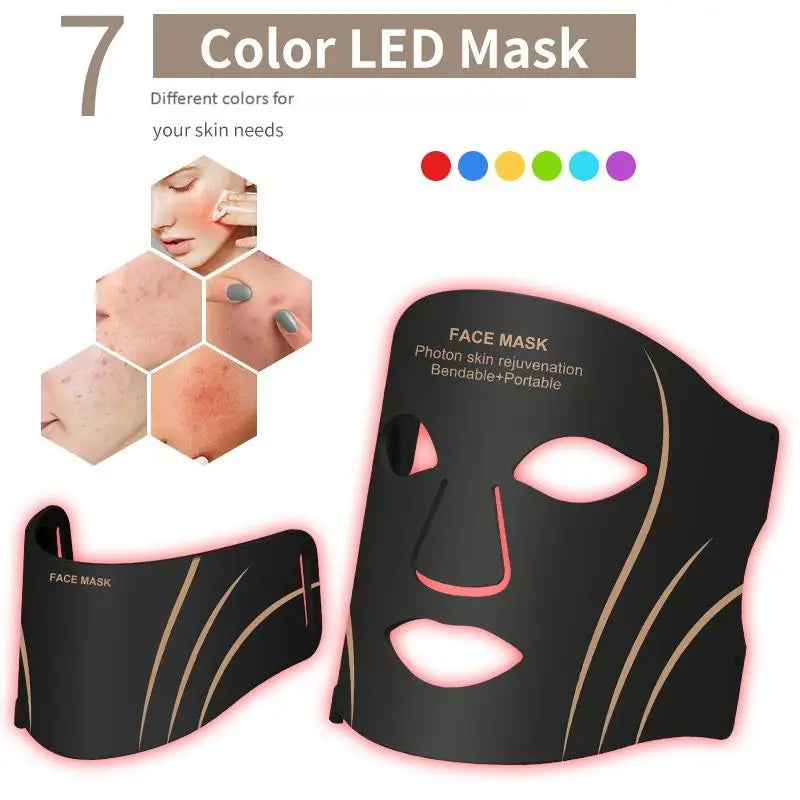 7-Color LED Face and Neck Rejuvenation Mask