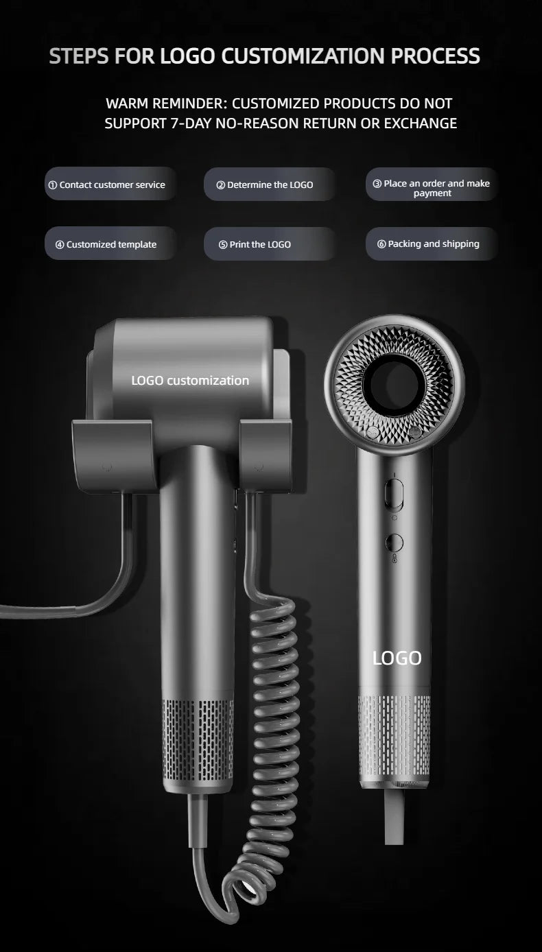 Wall-Mounted Ionic Hair Dryer for Home and Bathroom