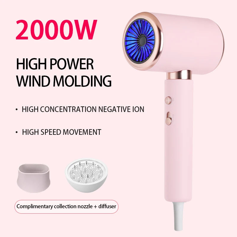 Professional 2000W Ionic Hair Dryer for Fast Styling