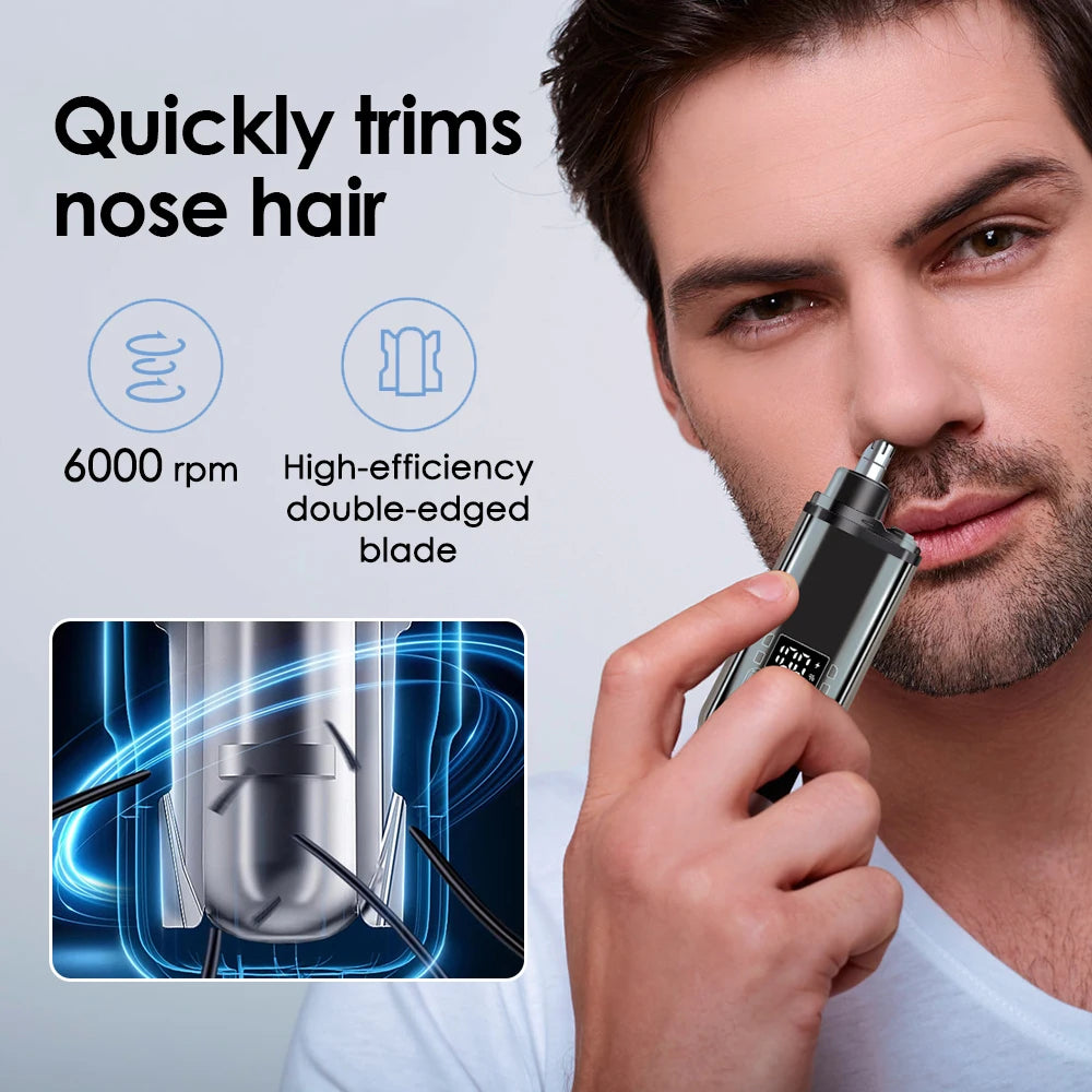 Electric USB Rechargeable Nose and Ear Hair Trimmer - 9