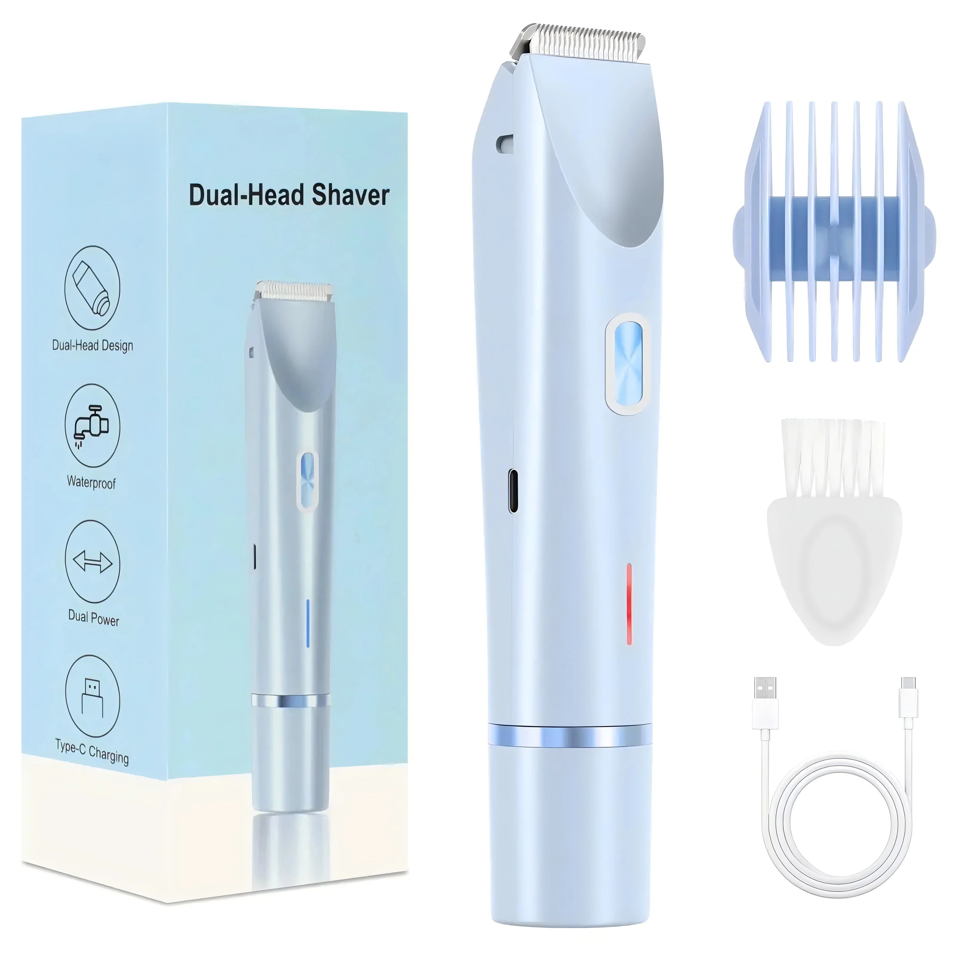 2-in-1 Waterproof Electric Shaver for Face and Body - 19