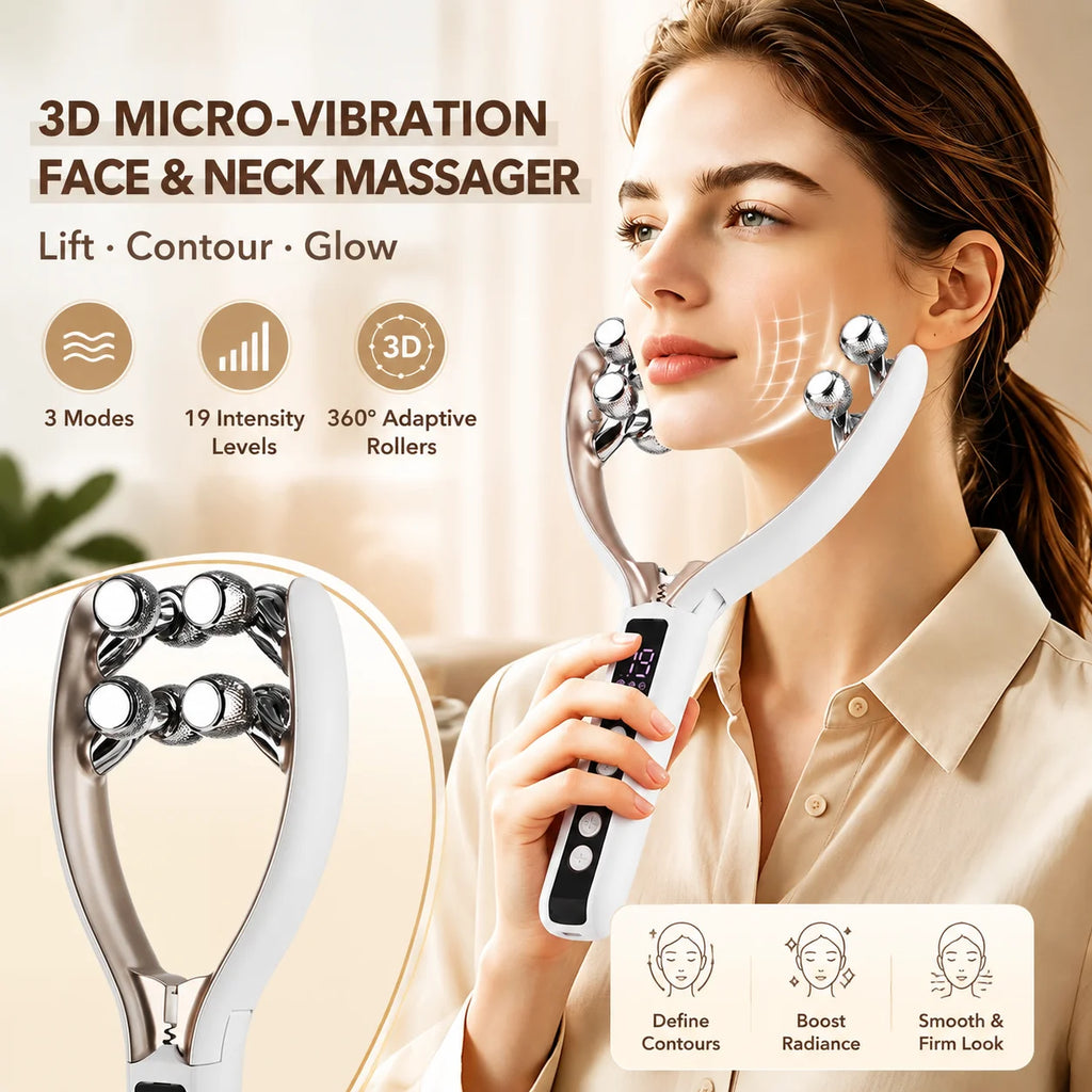 Microcurrent Facial Lifting and Slimming Roller Massager