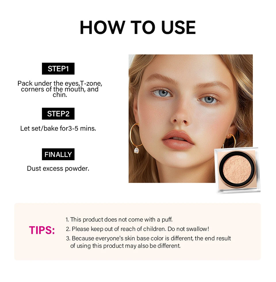 Matte Finish Oil Control Loose Baking and Setting Powder