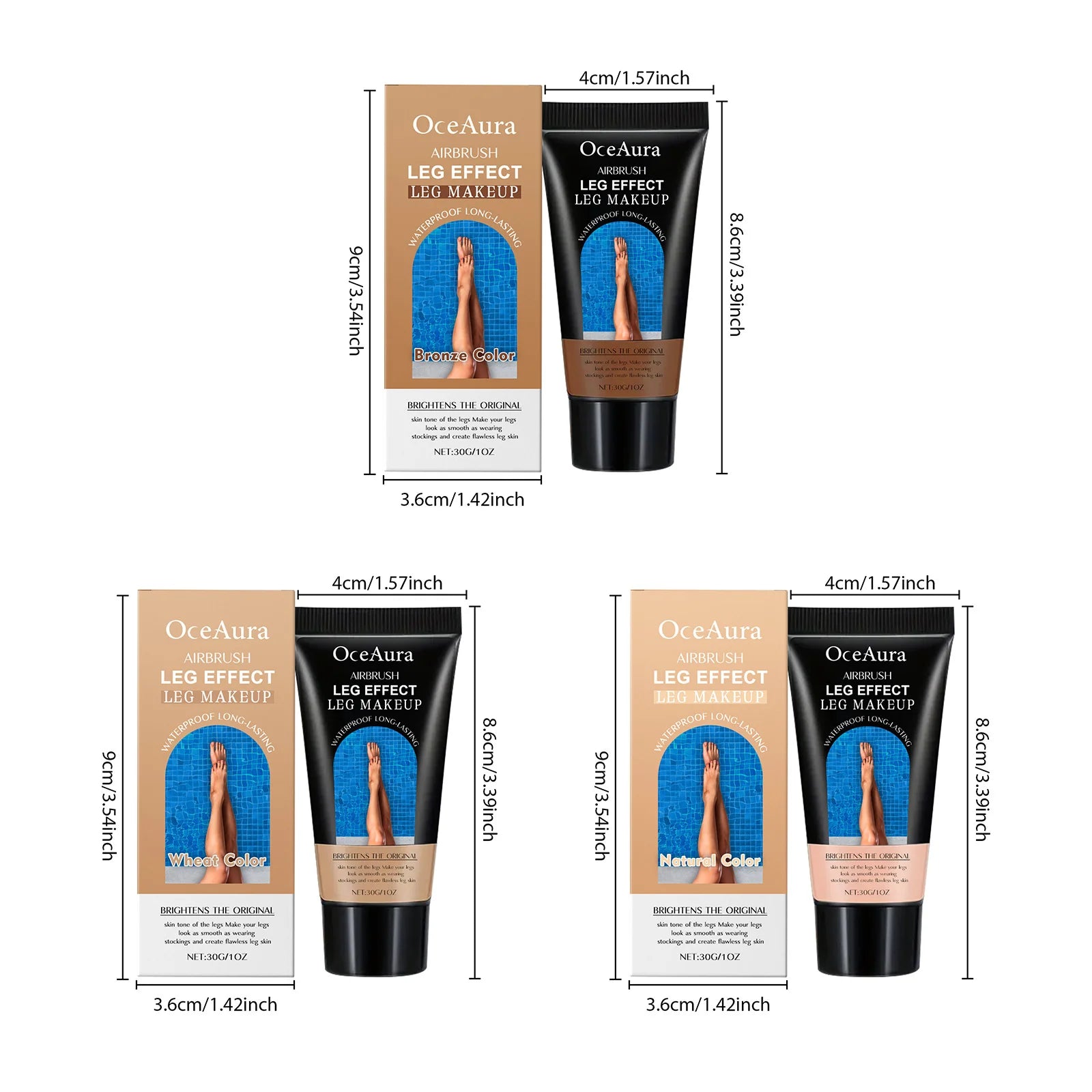 Waterproof Leg Makeup Concealer and Instant Bronzer Cream - 7