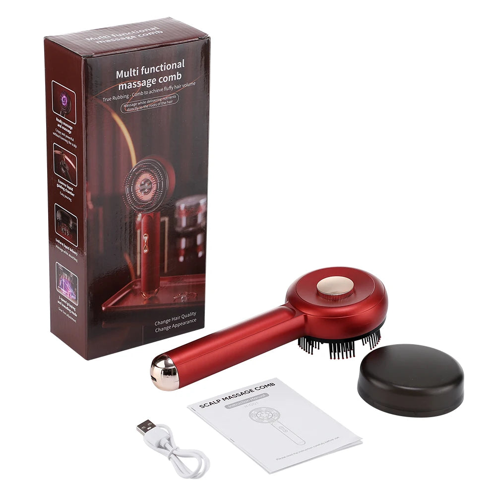 Electric Scalp Vibration Massage Comb with Red Light Therapy - 27