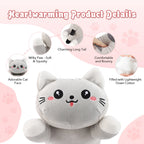 USB Heated Cat Plush Pillow for Period Cramps and Pain Relief