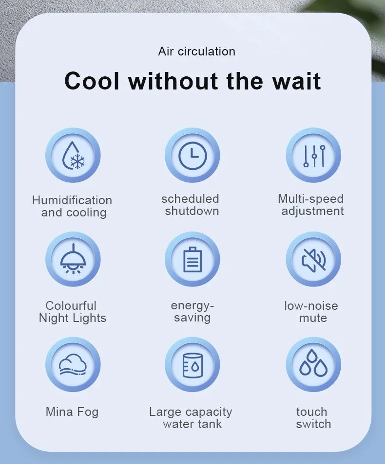 Portable Desktop Air Cooler with Humidifier Spray
