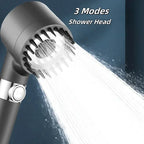 High-Pressure Adjustable Shower Head with Massage Brush