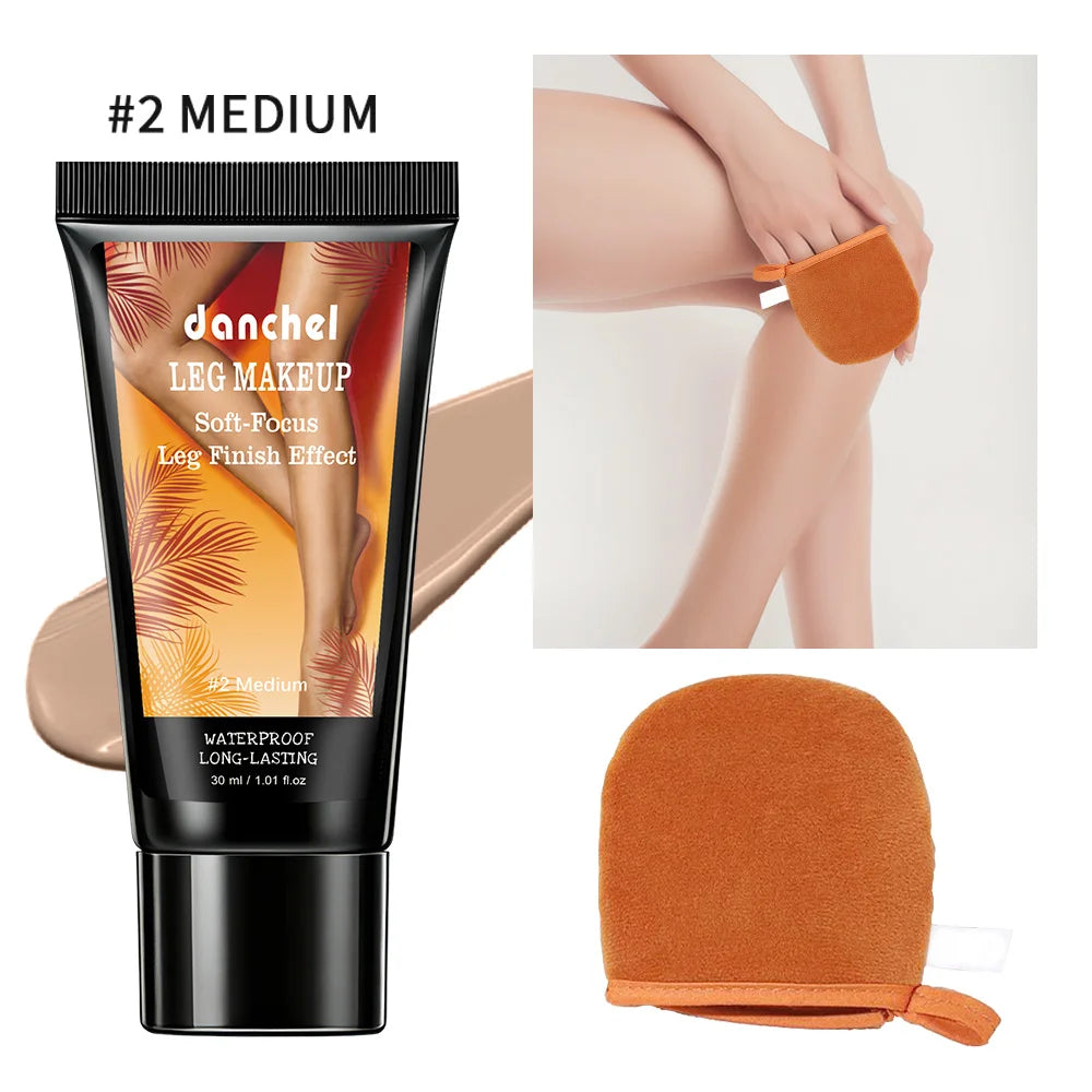Waterproof Leg Foundation Body Concealer with Application Glove - 21