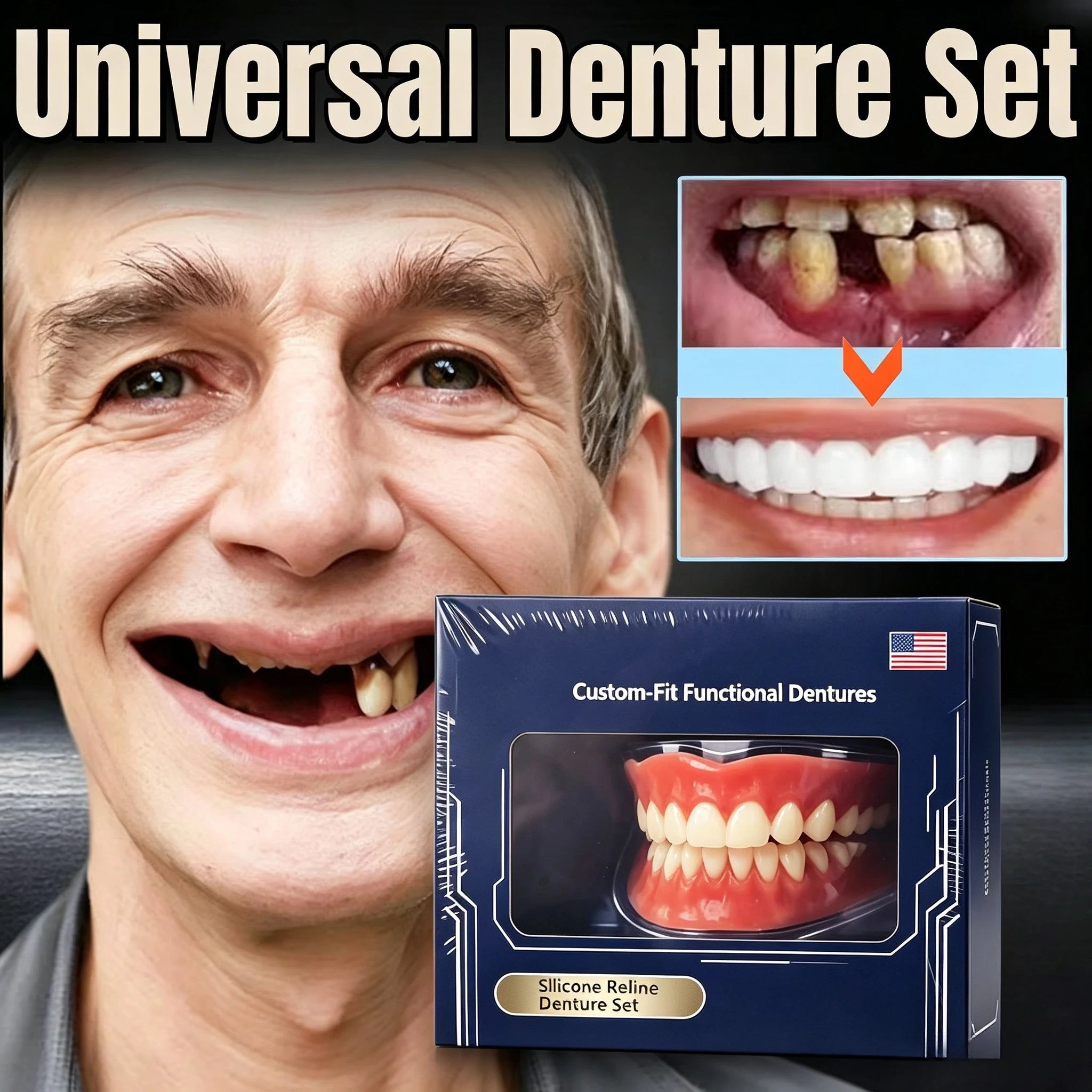 Adjustable Silicone Denture Set for Natural Smile - 2