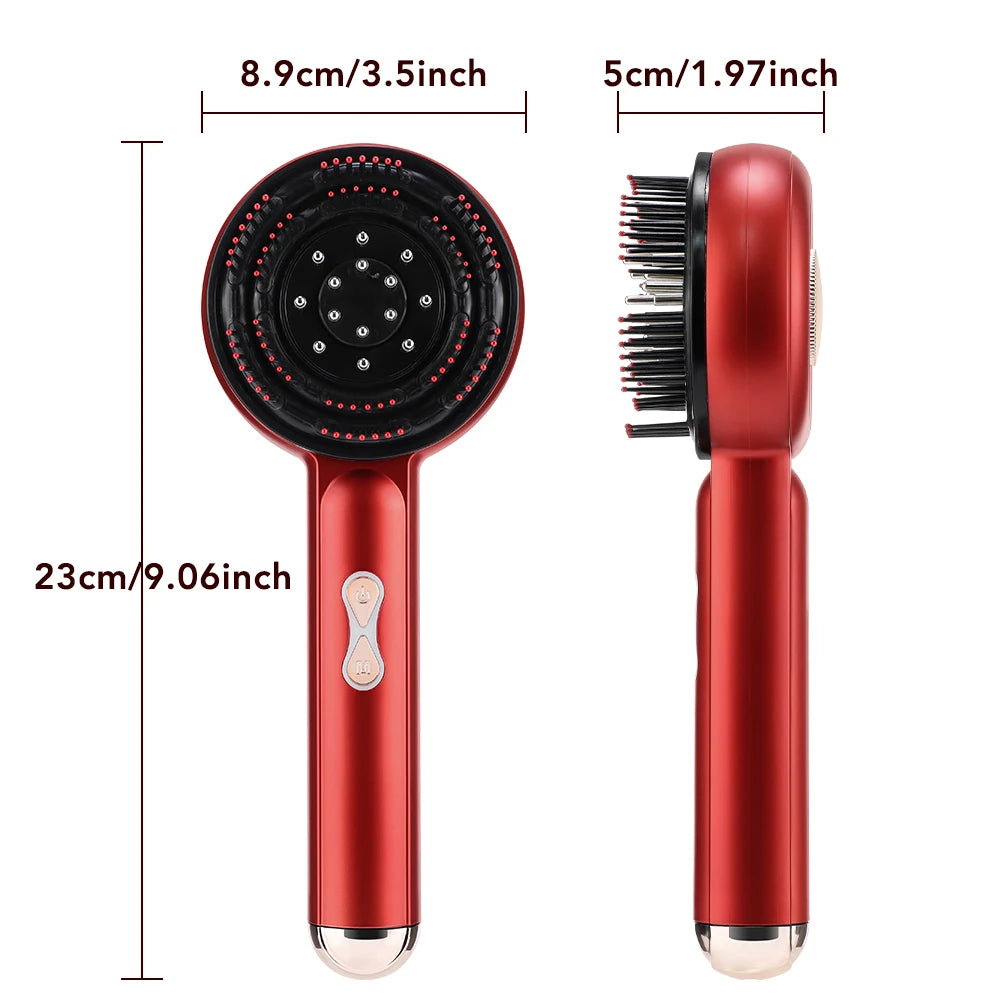 Electric Scalp Vibration Massage Comb with Red Light Therapy