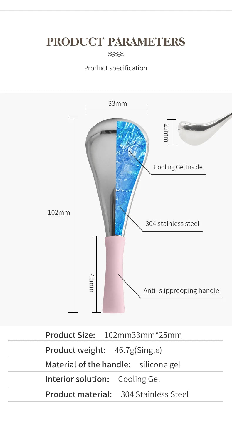 Stainless Steel Facial Cryo Sticks for Skin Cooling and Puffiness