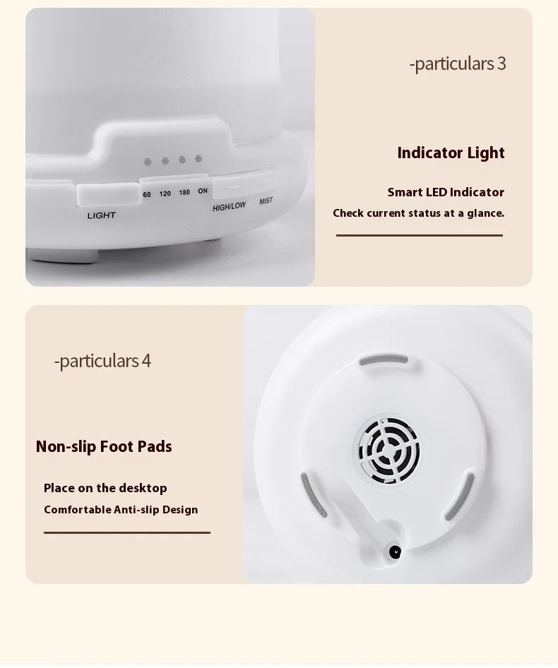 500ml Aromatherapy Essential Oil Diffuser with LED Night Light - 27