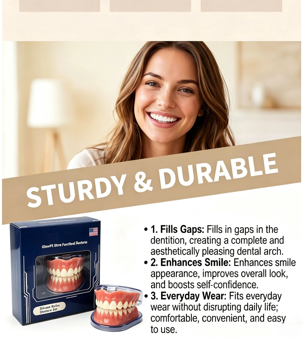 Instant Smile Resin Dentures Full Mouth Set