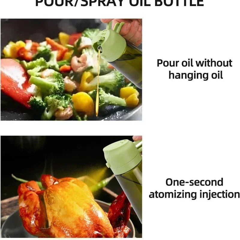 2-in-1 Dual Action Oil Spray and Pour Dispenser for Cooking