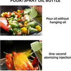 2-in-1 Dual Action Oil Spray and Pour Dispenser for Cooking