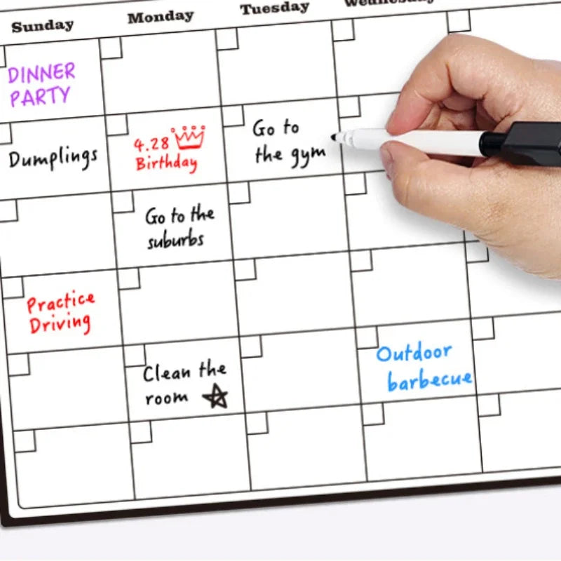 Magnetic Refrigerator Dry Erase Monthly Calendar Planner - 10