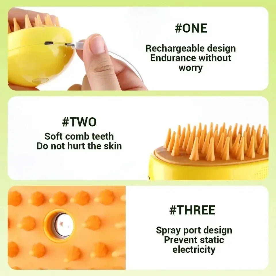 Steam Grooming Brush for Cats and Dogs