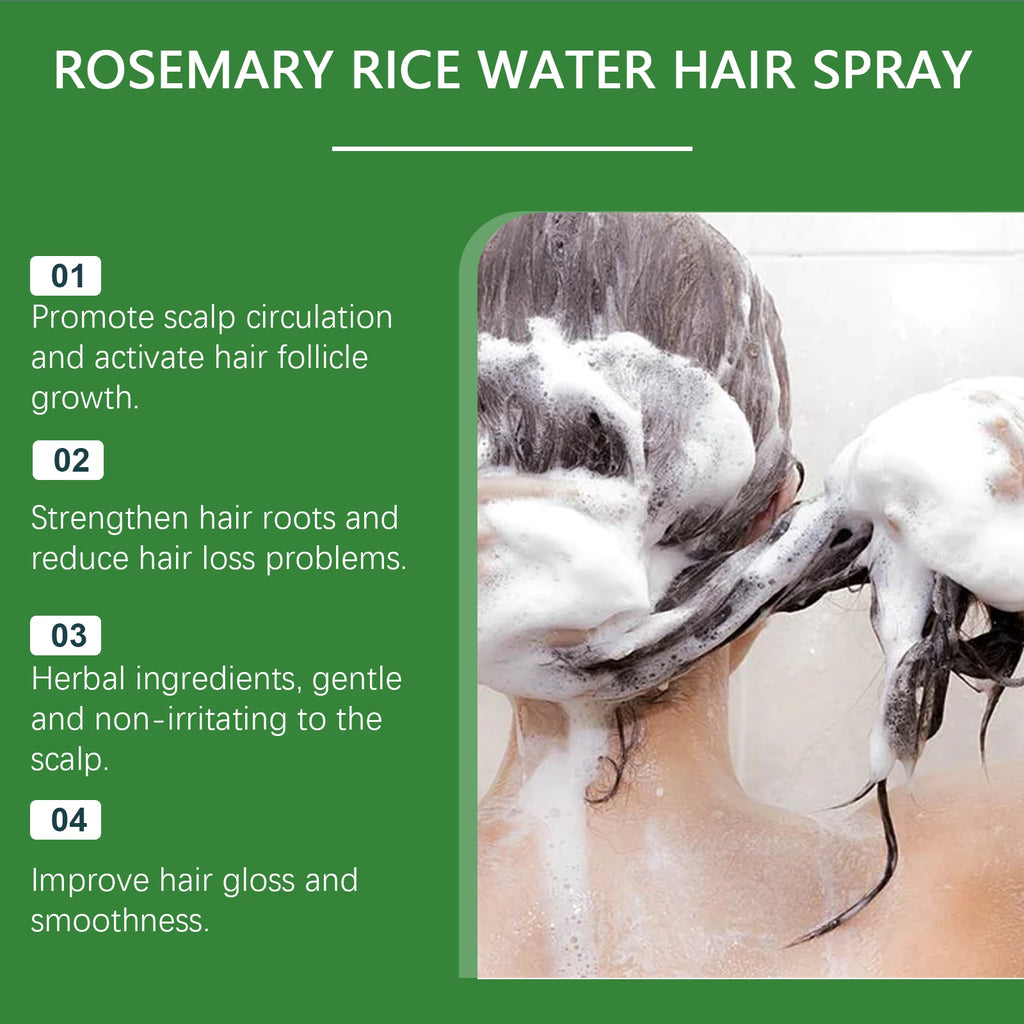 Rosemary Rice Water Hair Spray for Damaged Frizzy Hair