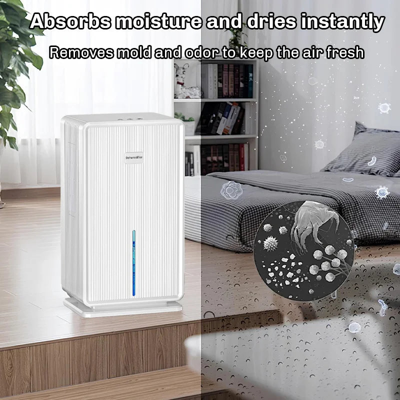 Compact Quiet Electric Dehumidifier for Home and Basement