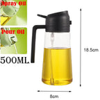 2-in-1 Dual Action Oil Spray and Pour Dispenser for Cooking
