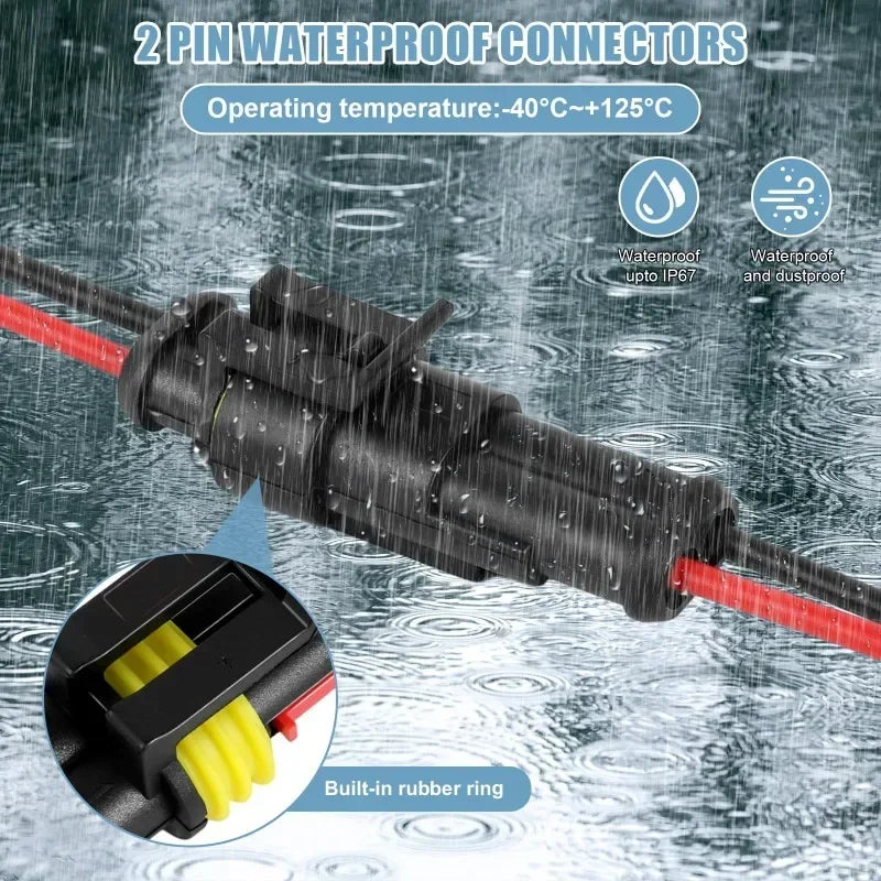 Waterproof Automotive Electrical Wire Connector Kit - 3