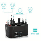 Universal Worldwide Travel Adapter with Dual USB Ports