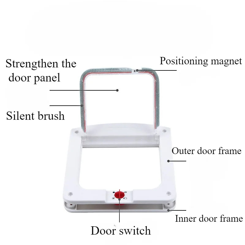 4-Way Locking Cat Flap Door for Small Pets - 3