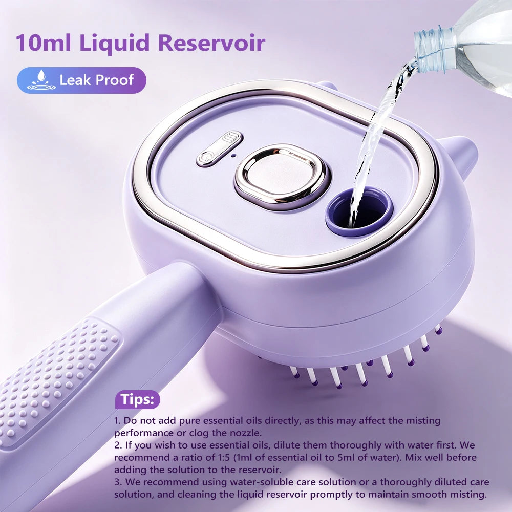 Electric Mist Spray Massage Comb for Hydrating and Detangling Hair
