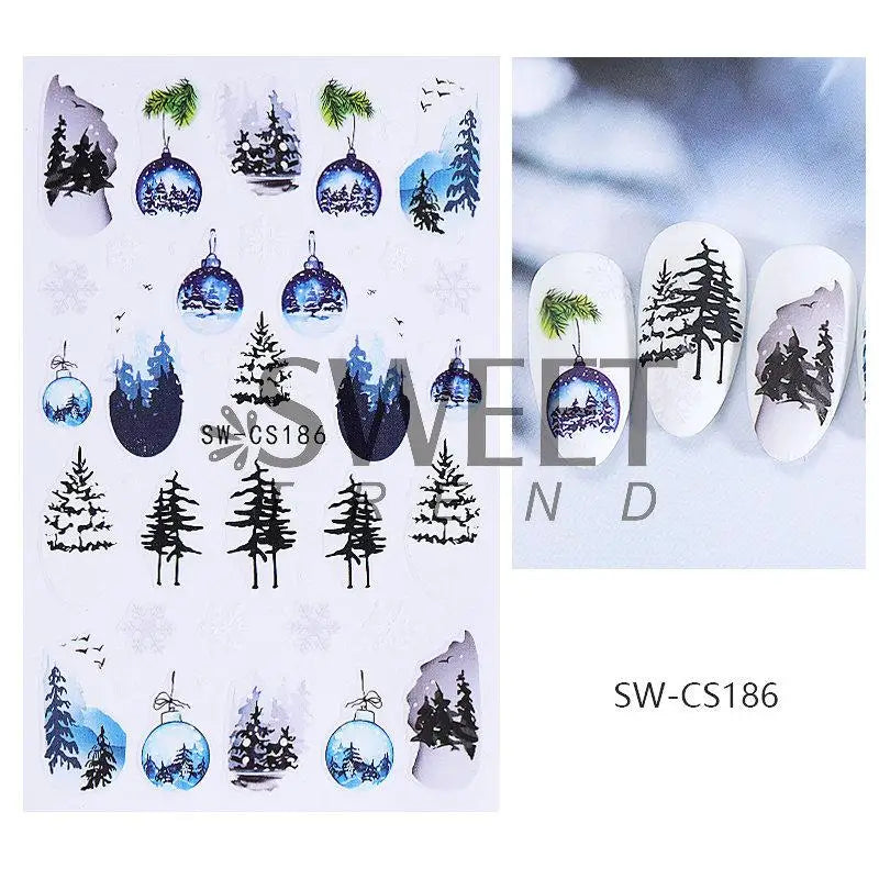 3D Christmas Cartoon Self-Adhesive Nail Art Decal Stickers