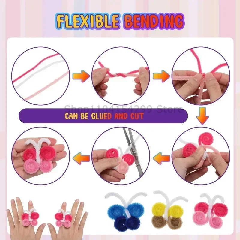 Colorful Chenille Stems for DIY Crafts and Handmade Art