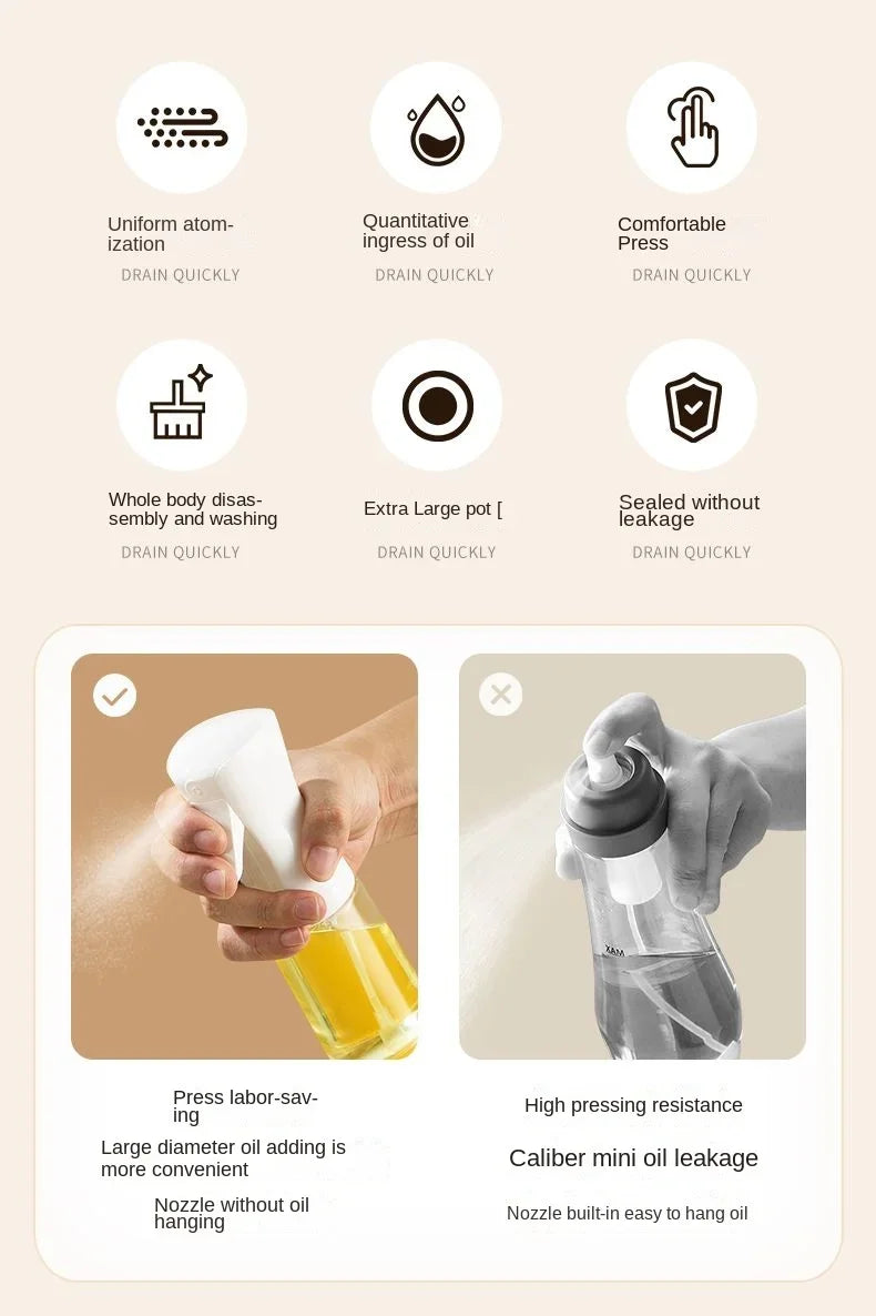 Refillable Oil Spray Bottle for Kitchen Cooking - 8